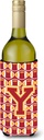 Caroline's Treasures CJ1070-YLITERK Letter Y Football Cardinal and Gold Wine Bottle Hugger Bottle Cooler Sleeve Hugger Machine Washable Collapsible Insulator Beverage Insulated Holder