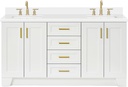 ARIEL Taylor 67 Inch Double Rectangle Sink Vanity with White Quartz Countertop W/1.5" Edge in White