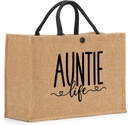 Nanny Mom Mama Memaw Abuela Granny Mimi Aunt Nana Gigi Grandma Gifts Burlap Tote Bag for Women Lady