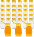 30 Pcs 6oz Honey Squeeze Bottles, Clear Plastic Honey Jar with Flip Lid, Leak Proof Honey Container Honey Dispenser for Storing and Dispensing Honey