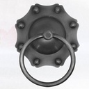 Antique Ring Door Knocker, Antique Bronze Door Knocker,European Flower-Shaped Brass Door Handle，Retro Front Door Decoration Accessories/Brass/15Cm Diameter ( Color : Black ,(Color:Black,Size:10Cm Diam