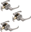 Dynasty Hardware VAI-00-US15, Vai Front Door Entry Lever Lockset, Satin Nickel - (3 Pack) - Keyed Alike