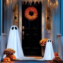 2PCS Halloween Decorations Ghost Decor Light-Up Spooky Ghost Porch Decoration Indoor 3 Modes with Timer 35" /17" Halloween Decor Ghosts LED Lights for Home Porch Yard Lawn Party Spooky Decorations