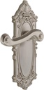 Grandeur GVCNEW_PSG_234 Grande Victorian Solid Brass Rose Right Handed Passage Door Lever Set with Newport Lever and 2-3/4" Backset - Satin Nickel