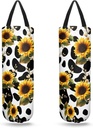 Sunflower Cow Spot Large Plastic Bag Holders for Grocery Bags Wall Mount Plastic Bag Holder Space-Saving Grocery Bag Storage Dispenser for Home Kitchen Travelling