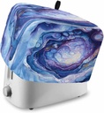 Modern Blue Toaster Cover 2 Slice, Small Kitchen Appliance Covers, Abstract Art Moire Contemporary Toaster Oven Cover with Loop, Bread Machine Cover Polyester Dust Cover Protection