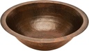 Premier Copper Products LR17FDB 17-Inch Round Under Counter Hammered Copper Sink, Oil Rubbed Bronze