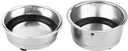 2Pcs Coffee Filter Basket, 51mm Pressurized Coffee Filter Cups Strainer Stainless Steel With Strainer, Coffee Detachable Espresso Machine Portafilter Basket Replacement for Home Office (Single+Double)