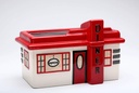 Fine Ceramic Red Diner Design Cookie Jar, 10-1/4" L