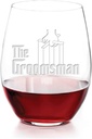 The Groomsman Engraved Stemless 15 oz Wine Glass