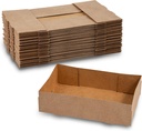 MT Products Brown Stadium Trays 10.6" x 5.5" x 2.25 - Medium 4 Corner Pop-Up Food Trays (Pack of 25) - Made in the USA