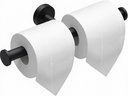 Toilet Paper Holder Wall Mount, Double Roll Toilet Paper Holder Brushed Nickel Stainless Steel for Commercial Restroom Bathroom Black