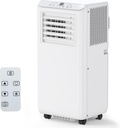 Portable Air Conditioner - 10,000 BTU, 3-in-1 Functionality (Cool, Dry, Fan), Quiet Operation, LED Touch & Remote Control, Cools Rooms Up to 450 Sq.Ft, White