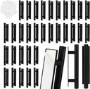 Self-Stick Push Pull Helper, 30 Pack Black Self Stick Drawer Pulls, ABS Plastic Adhesive Cabinet Handles, Peel and Stick Door Handles for Kitchen Cabinets, Sliding Doors, Wardrobe & Furniture
