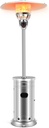 COSTWAY 48,000 BTU Outdoor Patio Heater, Stainless Steel Tall Propane Heater with Wheels & Drink Shelf Table, Safety Auto Shut Off Valve, Portable Standing Patio Heaters for Outdoor Garden Backyard
