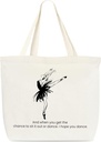 Canvas Tote Bag, Dancer Tote Bag, Appreciation Gift, Inspirational Tote Bag, Ballerina Tote, Reusable Grocery Shopping Bag, Library Shoulder Bag For Ballerina Dance Lover Women Sister Friends C(19)