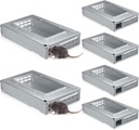 Qualirey 4 Pack Multi Catch Mice Trap Clear Top Humanized Mouse Trap Rodent for Indoor Outdoor Rat Control Pet and Security (6.3 Inch,Silver)