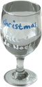Creative Christmas goblet, home glass heat-resistant short-legged wine glass - blue