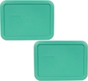 Pyrex Rectangular 3 Cup (750ml) Plastic Storage Cover (2, Green)