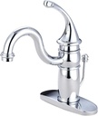 Kingston Brass KB1401GL Georgian Block Lavatory Faucet with ABS Pop-Up Drain, Polished Chrome