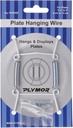 Plymor White Vinyl Finish Wall Mountable Plate Hanger, 3.125" H x 1.75" W x 0.5" D (For Plates 3.5" - 5")