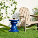 Giltzhome Decorative Garden Stool, 18.25" H Black Chess Pedestal Antique Accent Table Side Table Plant Stand for Garden Patio Lawn Home Indoor Outdoor, Cobalt Blue