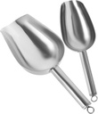 Cabilock 2pcs Alternative to Scoops Stainless Ice Scooper Ice Cube Scoop Grains Food for Kitchen Bar Restaurant Random Style
