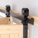 36" Bifold Barn Door Hardware Kit - Fit for 2 Bifold Doors, Black Plastic Spraying, Folding Push-Pull, Thickened Carbon Steel - Sturdy & Durable - Anti-Skipping Design (zdm-36-2)