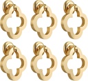 BECHAEO 6 Pack 55mm Brushed Brass Gold Cabinet Knobs, Zinc Alloy Gold Dresser Knobs, Drawer Pulls Flower Ring with Screws, Cupboard Drawer for Kitchen Bedroom Bathroom