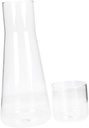 Ciieeo 1set Bedside Glass Carafe Water Pitcher Cup for Home Use Iced Tea Juice and More Elegant Design for Dining and Decoration