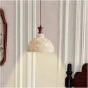 Nordic Carving Patterns Pendant Light Resin Dark Wood E27 Bulb for Bedroom Dining Room Hanging Lamp,Modern Pendant Light