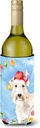 Caroline's Treasures CK2499LITERK Christmas Lights Wheaten Terrier Wine Bottle Hugger Bottle Cooler Sleeve Hugger Machine Washable Collapsible Insulator Beverage Insulated Holder
