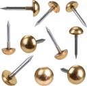Retro Solid Pure Brass Tacks as Antique Upholstery Nails for Furniture, Decorative Push Pins for Wood,Carpet Tacks,Hardware Nails,Cap Nails,Thumb Tacks，Brass Fasteners(1/2",12mm Gold Color,20 Pcs)