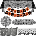 Colovis Decorations Indoor Set, 38PCS Table Decorations for Indoor, Mantel Scarf, Table Runner, Table Cover, Banner, 3D Bats, Lampshade & Creepy Cloth for Party Decor