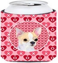 Caroline's Treasures SS4474CC Chihuahua Hearts Love and Valentine's Day Portrait Can or Bottle Hugger Cooler Washable Drink Sleeve Collapsible Beverage Insulated Holder, Can Hugger, Multicolor