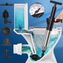 Toilet Plunger, Upgraded High Pressure Toilet Plunger Air Plungers Sink Plunger with Visual Barometer, Stainless Steel Air Drain Blaster, Powerful Drain Clog Remover for Bathroom,Kitchen,Clogged Pipe