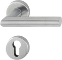 Hoppe Amsterdam Door Handle Set with Rosette PZ Cylinder, Stainless Steel Matt 3286420