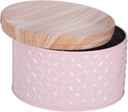 Pink Round Cookie Tin with Lid Durable Baking Cake Container for Candy Chocolates and Snacks for Special Occasions and Holidays
