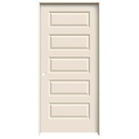 National Door Company ZZ09467R Solid Core Molded 5-Panel, Right Hand Prehung Interior Door, 36" x 80"