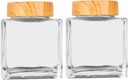 2pcs Glass Honey Jar Wood Lid Sealed Jar Honey Bottle Dispenser Syrup Jam Small Containers