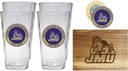 R and R Imports James Madison Dukes Officially Licensed Kitchen Pack - Wood Cutting Board, 4 Pint Glasses & Magnetic Bottle Opener