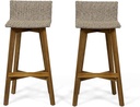 Great Deal Furniture Blair Outdoor Rustic Acacia Wood Barstool (Set of 2), Light Brown and Teak