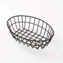 American Metalcraft GOVB69 Oval Grid Wire Basket, Black, 9"