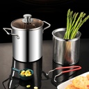 Deep Fryer Pot 304 Stainless Steel Fry Pot with Basket and Lid Food Grade Deep Fryer Multifunctional Deep Frying Pot for Frying Fish Shrimp Chicken French Fries 3.2Quart (01), Silver