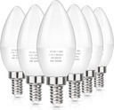 MAXvolador E12 LED Candelabra Light Bulbs 60W Equivalent, Daylight White 5000K 600 Lumen Chandelier Bulb, 6W B11 Candle Base, Non-Dimmable, Pack of 6