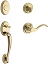 Baldwin FDCOLXCURLTRR003 Reserve Full Dummy Handleset Columbus x Curve with Traditional Round Rose, Lifetime Brass Finish, Left Hand