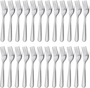 Unokit Stainless Steel Dinner Forks Silverware - 24 Pieces (7.1 Inch) Silver Dinner Forks Set of 24, Forks Set, Flatware Forks for Home, Kitchen or Restaurant, Mirror Polished, Dishwasher Safe