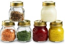 Bormioli Rocco Quattro Stagioni Small Glass Mason Jars 5 Ounce Mini Jars (6-Pack) with Metal Airtight Lid, For Jam, Jelly, baby food, Crafts, Spices, Dry Food Storage, Wedding favors, Decorating Jar