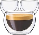 Youngever 3 Pack Espresso Cups, Double Wall Thermo Insulated Espresso Cups, Glass Coffee Cups, 5.5 Ounce (Wide)