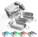8 Pcs Stainless Steel Bento Box 550ml Lunch Box for Dishwasher Bento Box Reusable Lunch Box Stainless Steel Food Storage Containers for Home Work School Camping Supplies